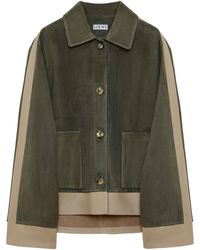 Loewe - Suede And Leather Panelled Jacket - Lyst