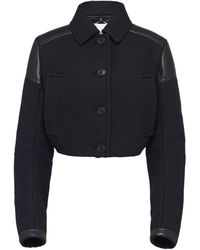 Prada - Wool-blend Cropped Jacket - Lyst