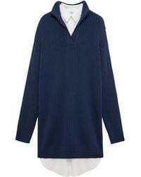 Loewe - Layered Shirt-Sweater Mini Dress - Lyst