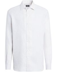 Zegna - Linen Spread-collar Shirt - Lyst