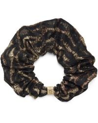 Ganni - Metallic Leopard Print Scrunchie - Lyst