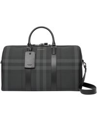 Burberry Navy Blue/Black London Check Coated Canvas Beckley Slim