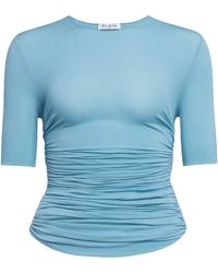 Alaïa - Jersey Gathered T-Shirt - Lyst