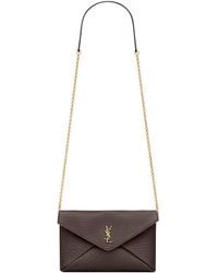 Saint Laurent - Small Leather Cassandre Envelope Shoulder Bag - Lyst