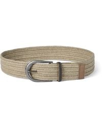 Brunello Cucinelli - Linen-Blend Braided Monili-Detail Belt - Lyst