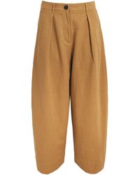 ME+EM - Cotton Barrel-Leg Trousers - Lyst