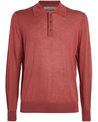 Corneliani - Cashmere-silk Long-sleeve Polo Shirt - Lyst