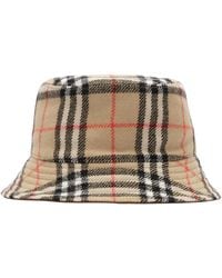 Burberry - Wool Reversible Check Bucket Hat - Lyst