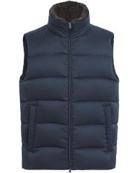 Herno - Faux Fur Collar Quilted Down Gilet - Lyst