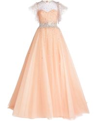 Monique Lhuillier - Tulle Embellished Gown - Lyst