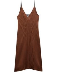 Prada - Satin Crepe Midi Dress - Lyst