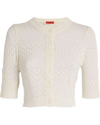 MAX&Co. - Pointelle Cropped Zemira Cardigan - Lyst