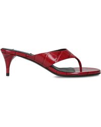 Alaïa - Croc-Embossed Leather Infra Thong Mules 55 - Lyst