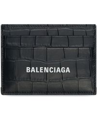 Balenciaga - Leather Croc-embossed Card Holder - Lyst
