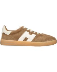Hogan - Cool Monogram-embellished Suede Low-top Trainers - Lyst