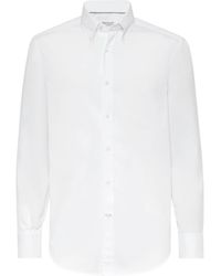 Brunello Cucinelli - Cotton Twill Button-Down Shirt - Lyst