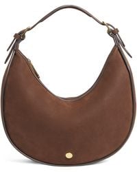 Harrods - Small Suede Crescent Shoulder Bag - Lyst