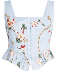 Agua Bendita - Linen Eslabón Navegante Corset Top - Lyst