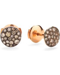 Pomellato - Rose Gold And Brown Diamond Sabbia Stud Earrings - Lyst
