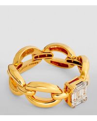 Nadine Aysoy - Yellow Gold And Diamond Catena Ring (size 53) - Lyst