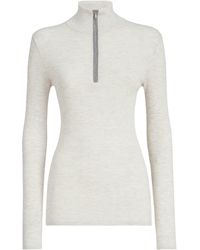 Brunello Cucinelli - Virgin Wool-Cashmere Half-Zip Sweater - Lyst