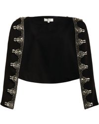 Badgley Mischka Embellished Cape - Black