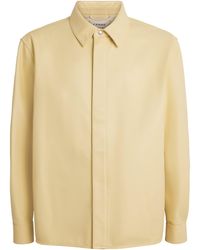 FRAME - Leather Zip-Up Overshirt - Lyst