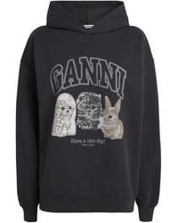 Ganni - Organic Cotton Animal Hoodie - Lyst