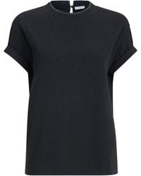 Brunello Cucinelli - Stretch-Cotton Monili-Detail T-Shirt - Lyst