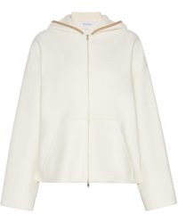Max Mara - Virgin Wool-Blend Zip-Up Hoodie - Lyst