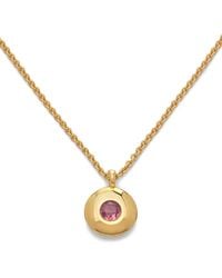 Monica Vinader - Vermeil And Tourmaline March Birthstone Necklace - Lyst