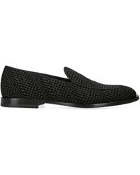 Dolce & Gabbana - Velvet Monogram Loafers - Lyst