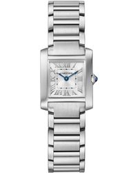 Cartier - Small Steel Tank Française Watch 21.2Mm - Lyst