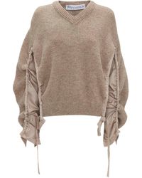 JW Anderson - Wool-blend Ruched Sweater - Lyst