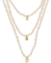 COACH - Pearl And Charm Layered Necklace - Lyst