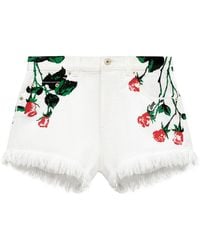 Loewe - X Paula's Ibiza Floral Denim Shorts - Lyst