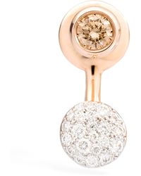 Pomellato - Rose Gold And Diamond Sabbia Single Earring - Lyst