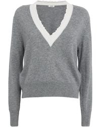 Sandro - Wool-Cashmere Ruffle-Neck Sweater - Lyst