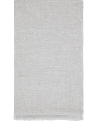 Brunello Cucinelli - Cashmere-Silk Diamond Yarn Sequin Scarf - Lyst