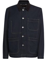 PAIGE - Corduroy-Collar Pauler Denim Chore Jacket - Lyst