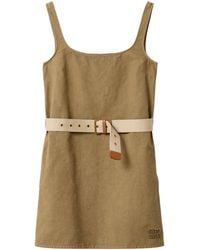 Miu Miu - Cotton Belted Mini Dress - Lyst