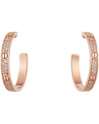 Cartier - And Diamond Love Hoop Earrings - Lyst