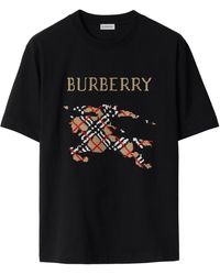 Burberry - Check Ekd-Print T-Shirt - Lyst