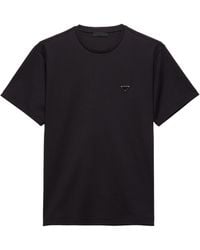 Prada - Triangle-Logo Crewneck T-Shirt - Lyst