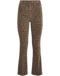 Mother - Cheetah Print The Hustler Flood Flared Jeans - Lyst