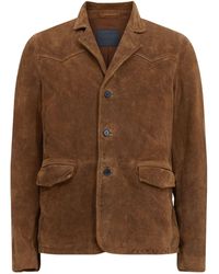 AllSaints - Suede Hornett Blazer - Lyst