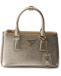 Prada - Mini Patent Saffiano Leather Galleria Top-Handle Bag - Lyst