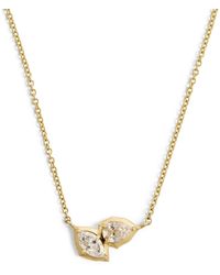 Jade Trau - Yellow Gold And Diamond Poppy Two-stone Pendant Necklace - Lyst
