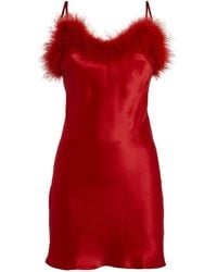 Gilda & Pearl - Feather-trim Bibi Slip Dress - Lyst