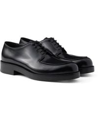 Prada - Brushed Leather Derby Shoes - Lyst